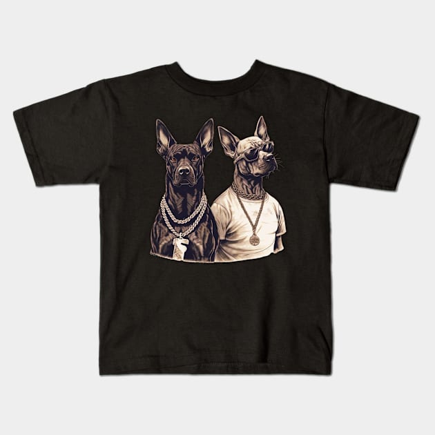 Dog in Black Kids T-Shirt by Colorful Days